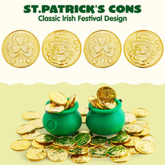 JOYIN 120 Pcs gold coins for decor pack and celebration setup.