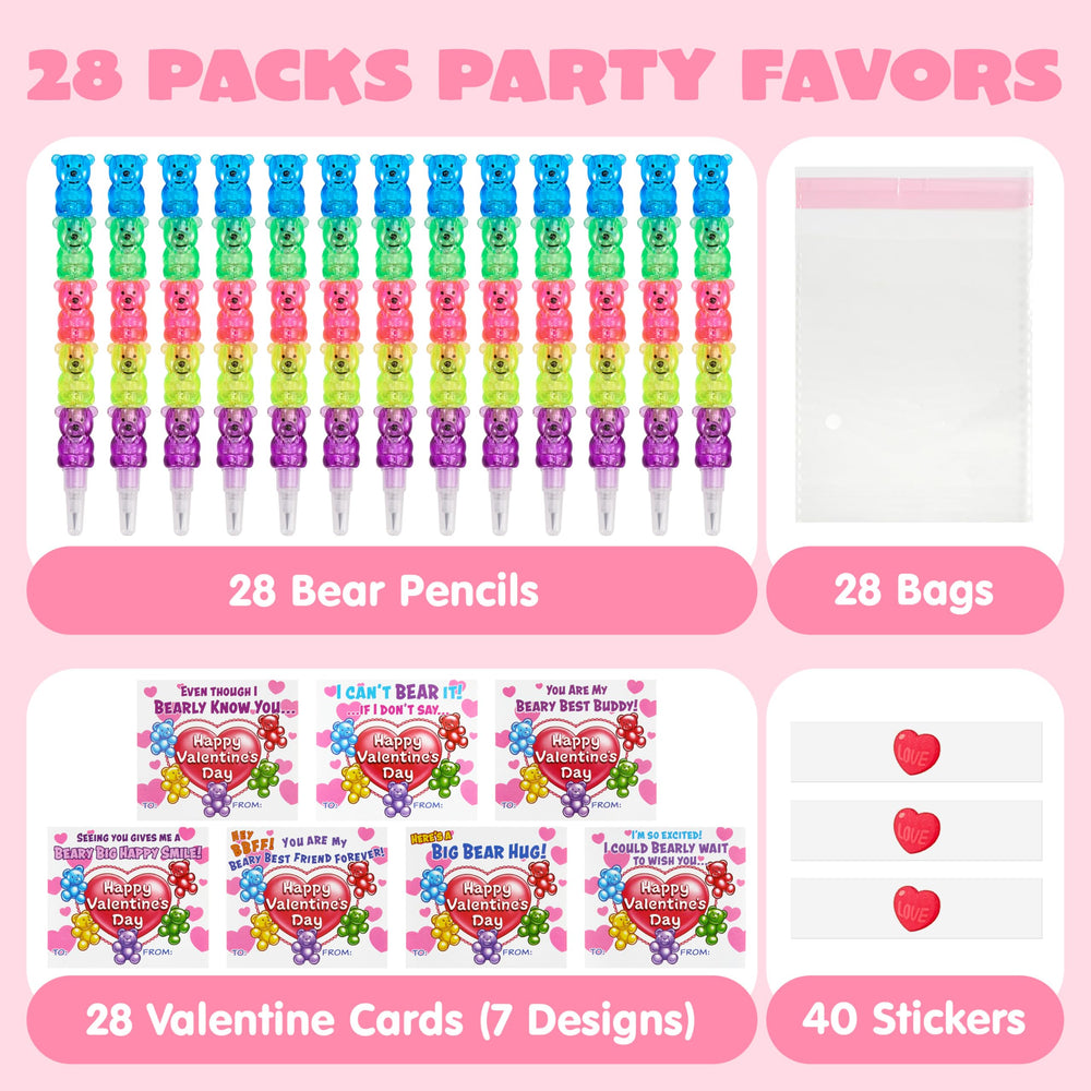 JOYIN stackable bear pencils highlight playful design for kids.