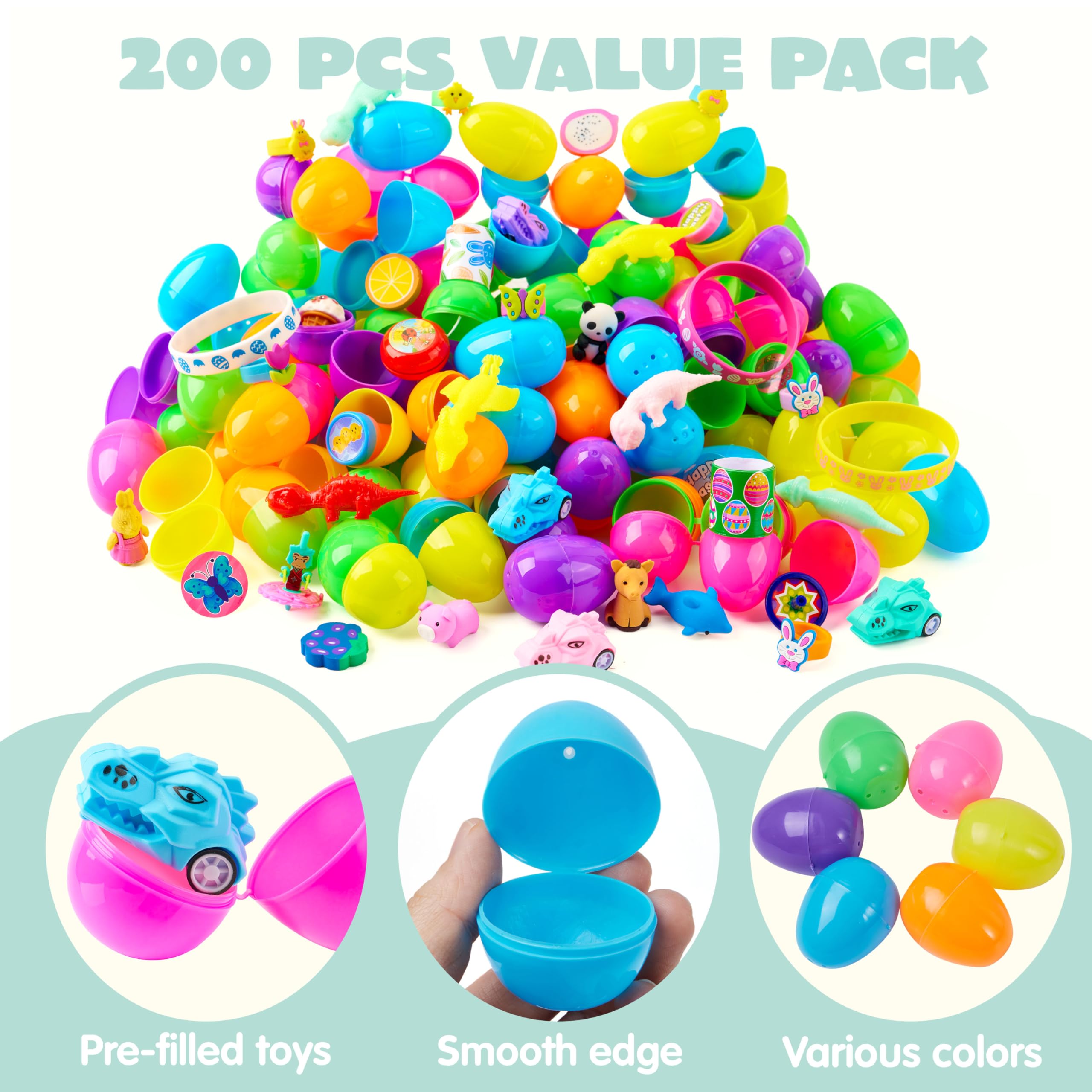 JOYIN eggs with inside stickers for customize baskets and prizes.