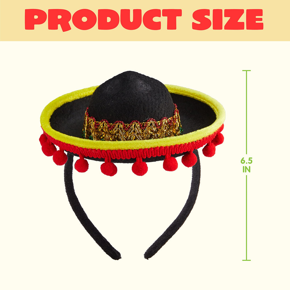 JOYIN straw sombrero headband on white elastic band for easy wear