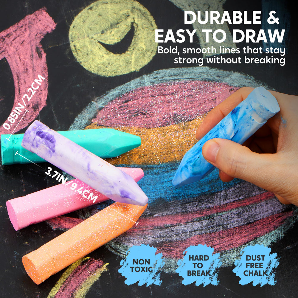 JOYIN tie-dye sidewalk chalk set creates colorful patterned art on pavement