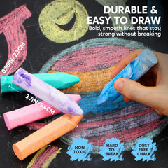 JOYIN tie-dye sidewalk chalk set creates colorful patterned art on pavement