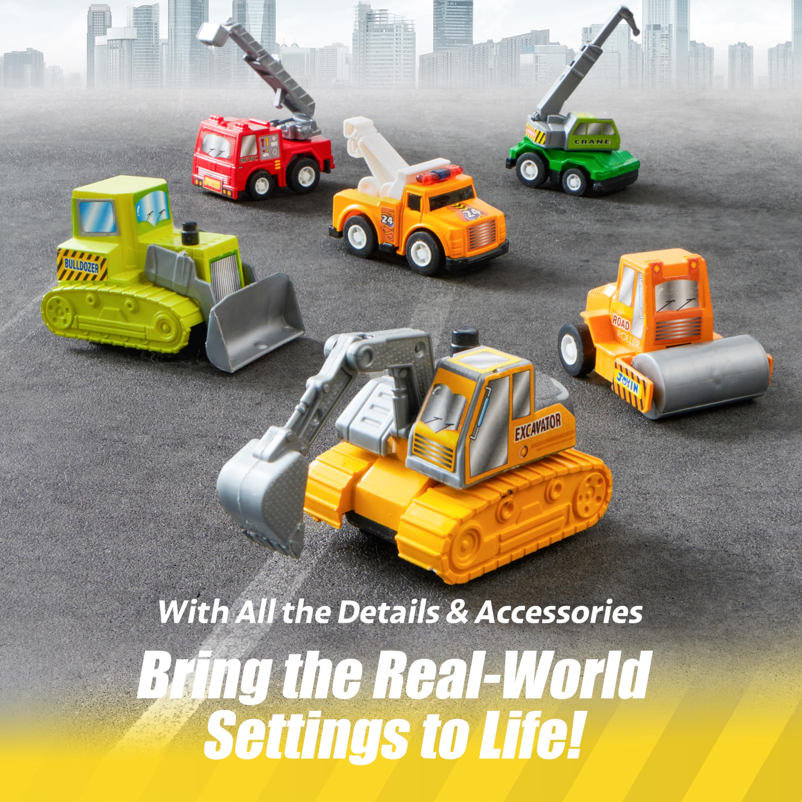 JOYIN transport truck pull-back vehicle, sturdy and versatile for city role-play