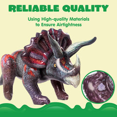 JOYIN Triceratops 43in stands on legs for stable display.