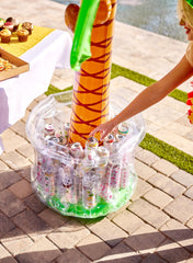 JOYIN tropical themed decor doubles as a poolside centerpiece.