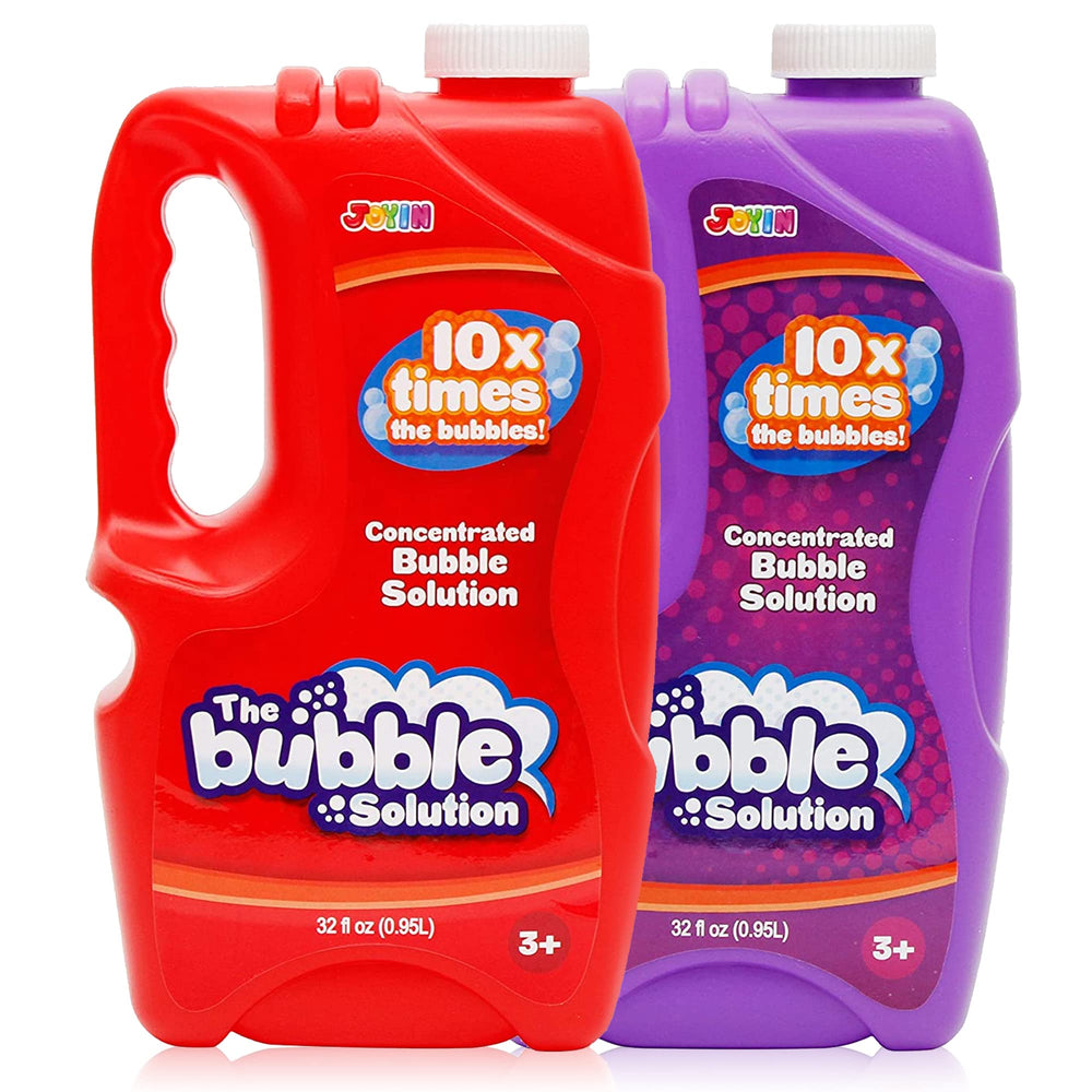 JOYIN two-bottles-bubble-refill shows quick, mess-free resupply for outdoor bubble play.