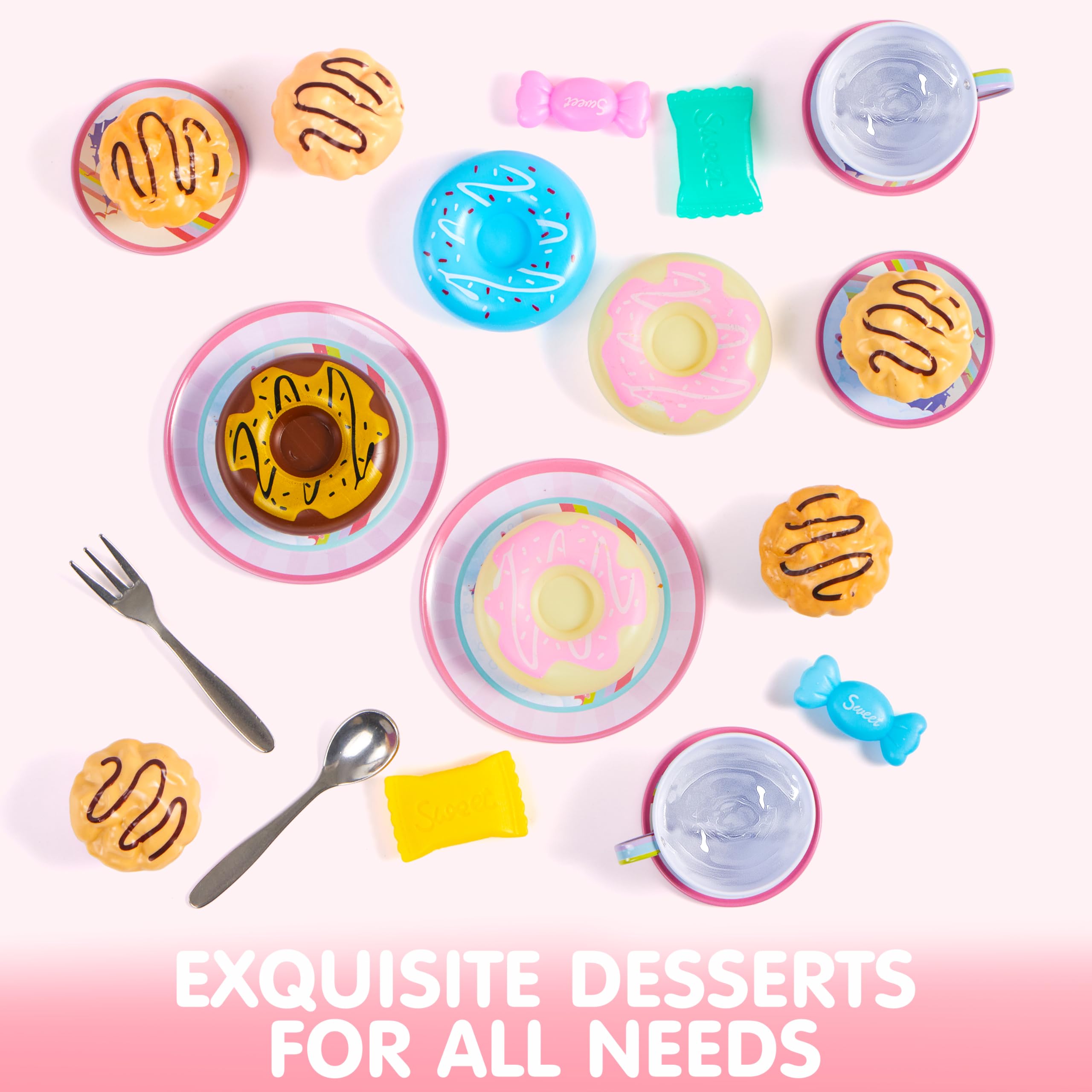 JOYIN unicorn cake stand displaying colorful pretend desserts