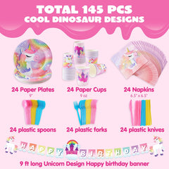 JOYIN 9-inch unicorn plates offer sturdy serving for kids