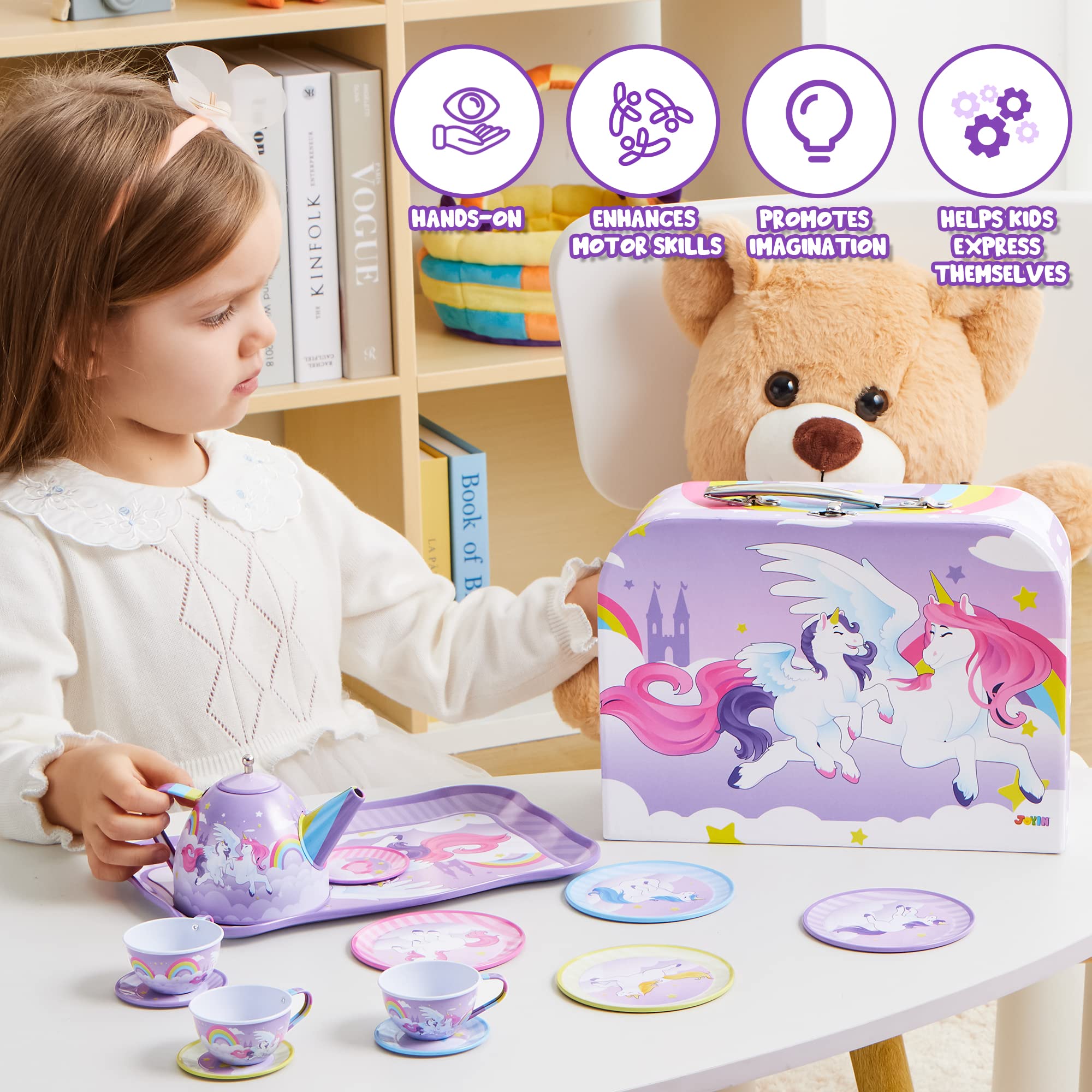 JOYIN unicorn tea party large plate anchors the set
