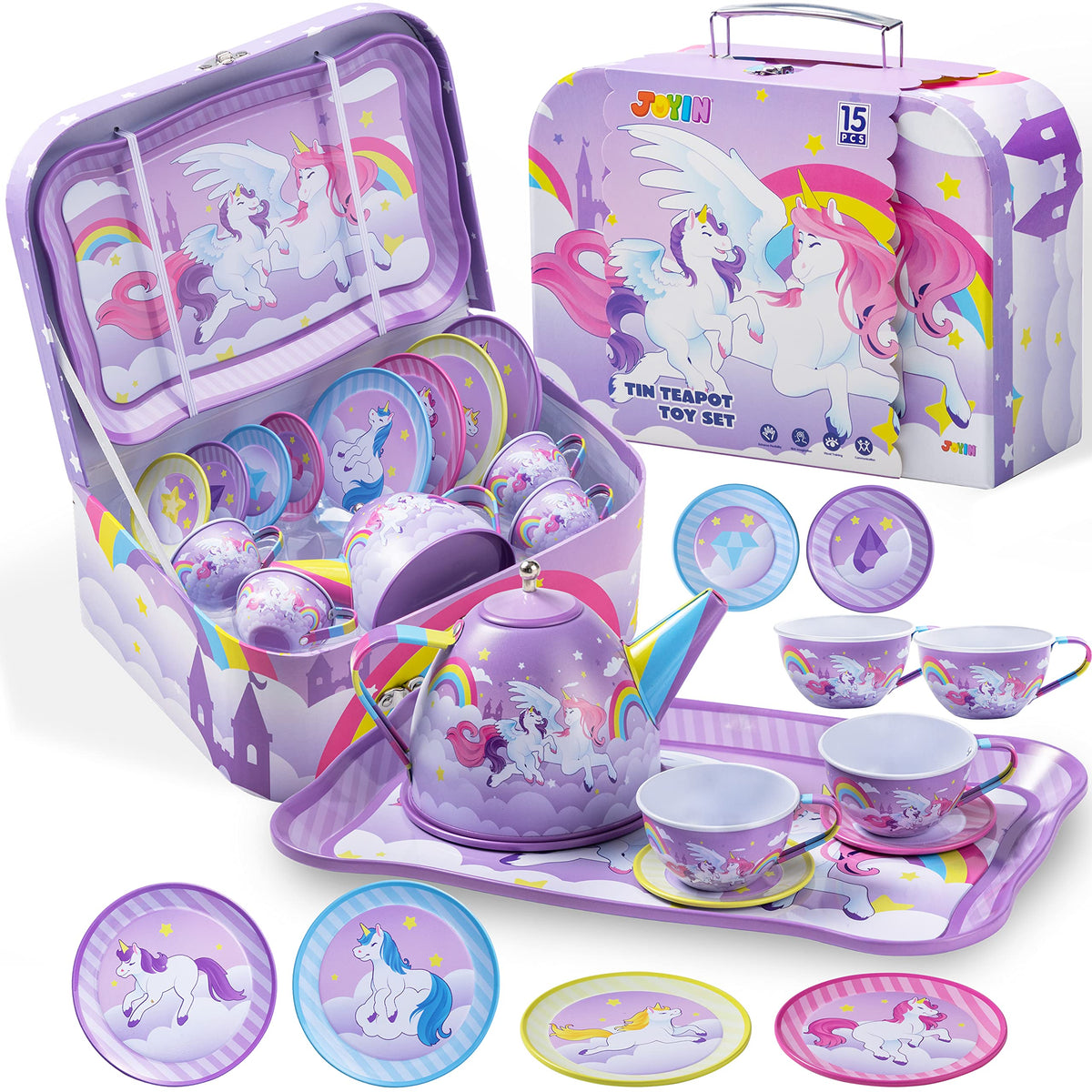 JOYIN unicorn tea party teapot for imaginative play and tea-time fun