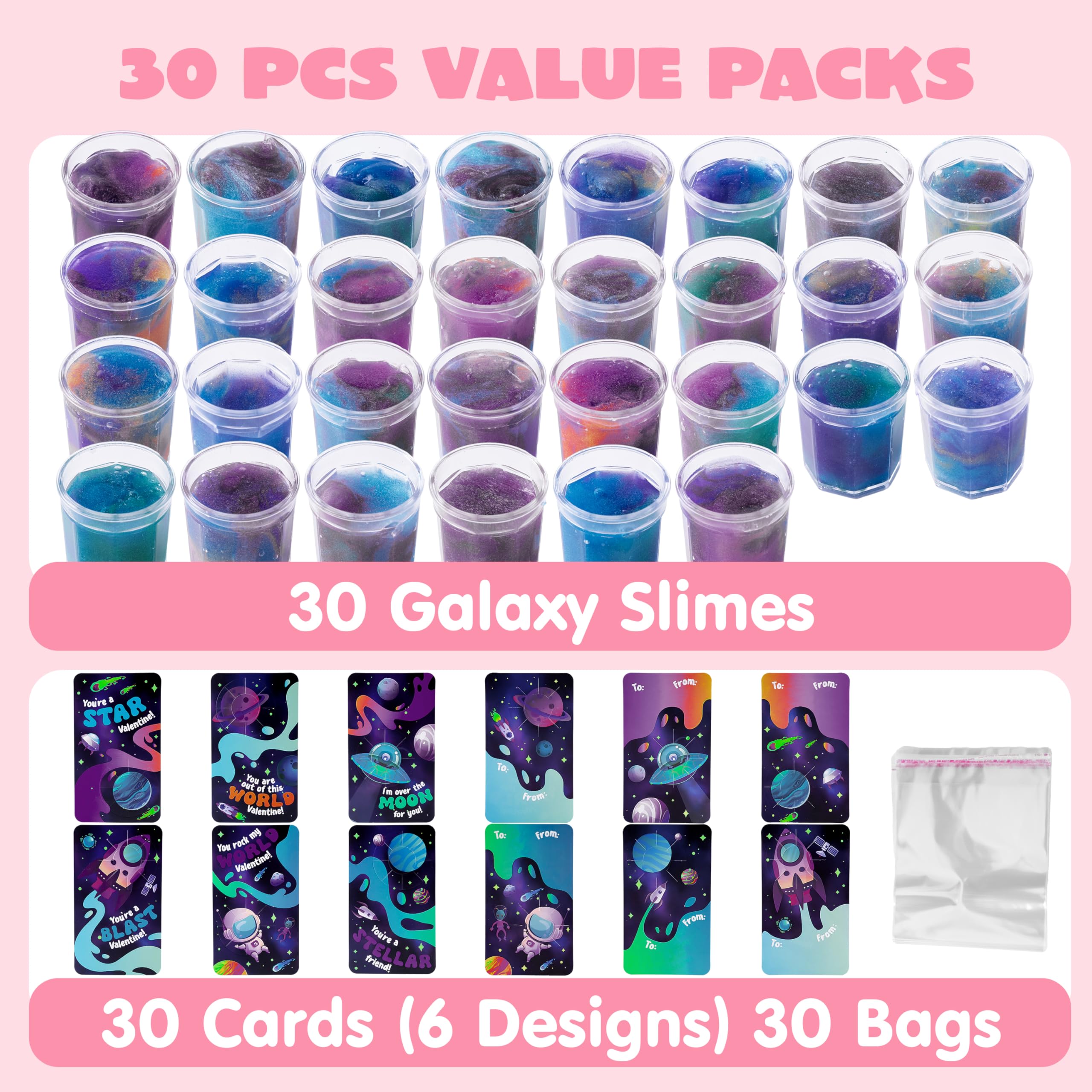 JOYIN cards and slime designs showcase six colors for vibrant, engaging Valentine surprises.