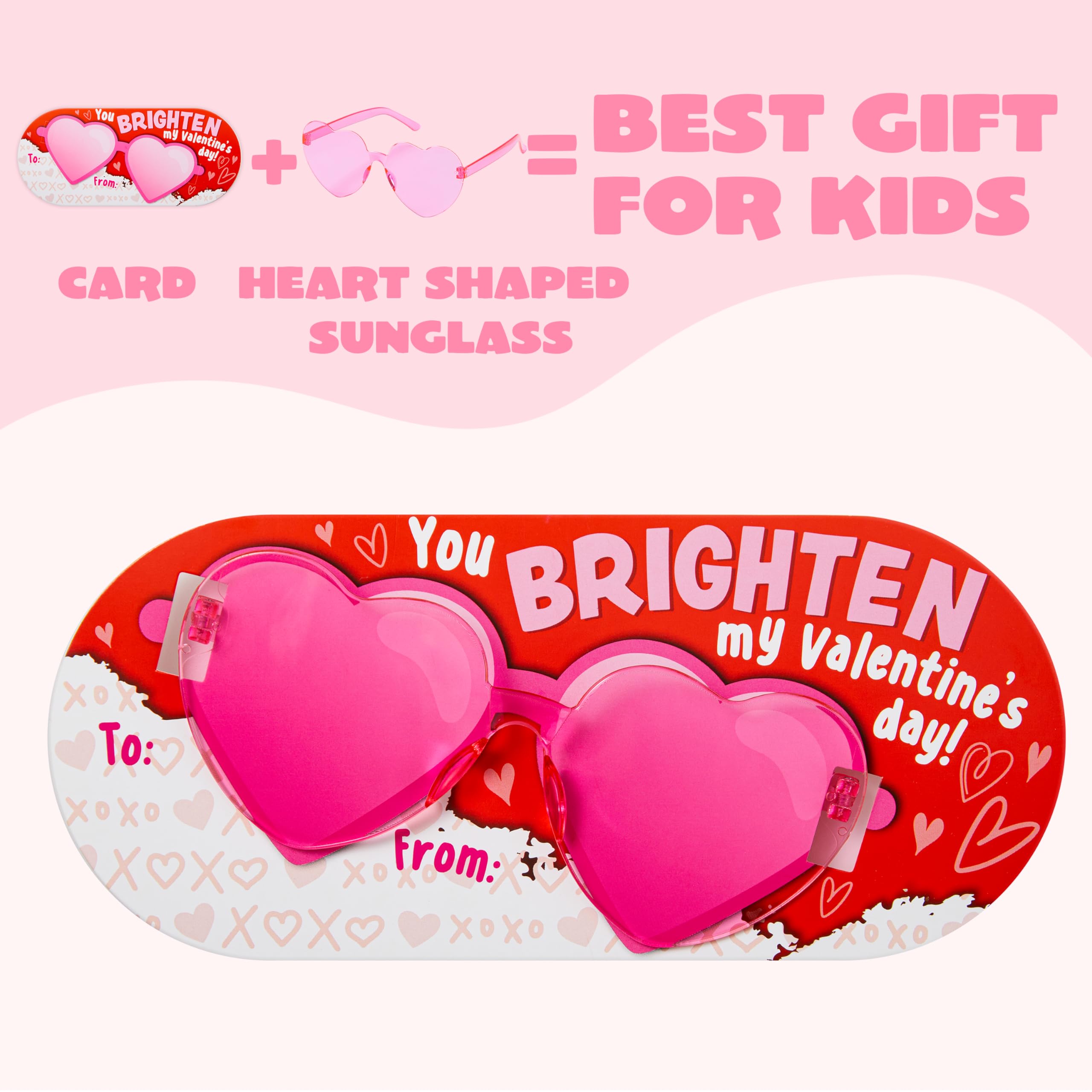 JOYIN Valentine cards with heart shaped glasses set for events