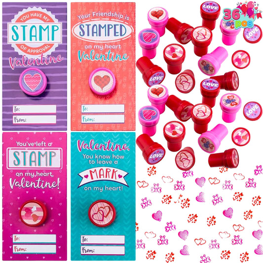 JOYIN Valentine gift cards featuring four designs for classroom exchanges.