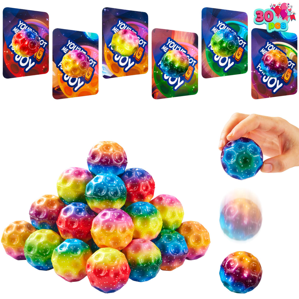 JOYIN spaceball image shows a colorful bouncy ball for classroom fun.