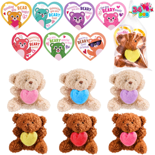 JOYIN valentine bear holding hearts plush toy for classroom gifts and exchanges