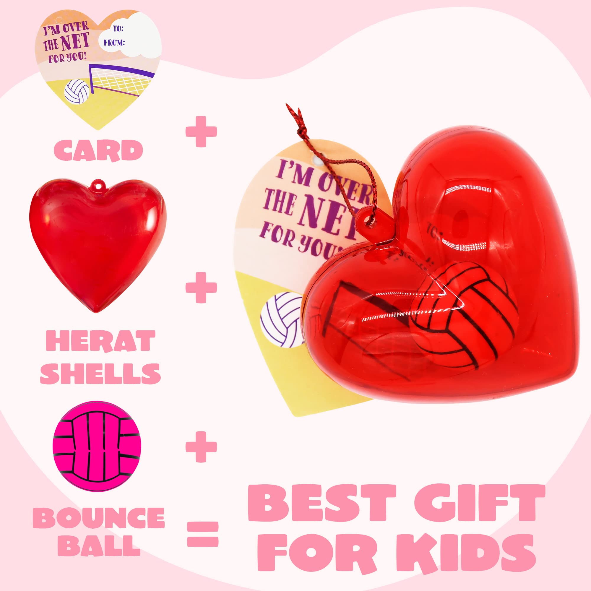 JOYIN valentines bouncy ball baseball design in red heart case encourages friendly exchanges