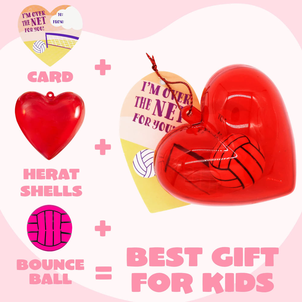 JOYIN valentines bouncy ball baseball design in red heart case encourages friendly exchanges