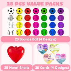 JOYIN valentines bouncy ball basketball design in red heart case boosts social interaction