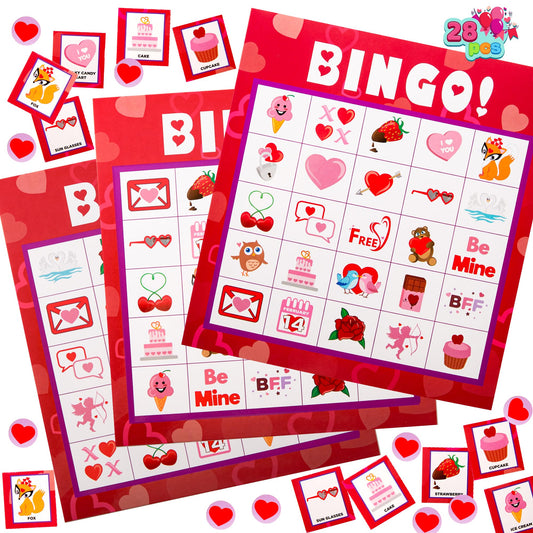 JOYIN Valentines Day Bingo card boards ready for festive classroom or party play