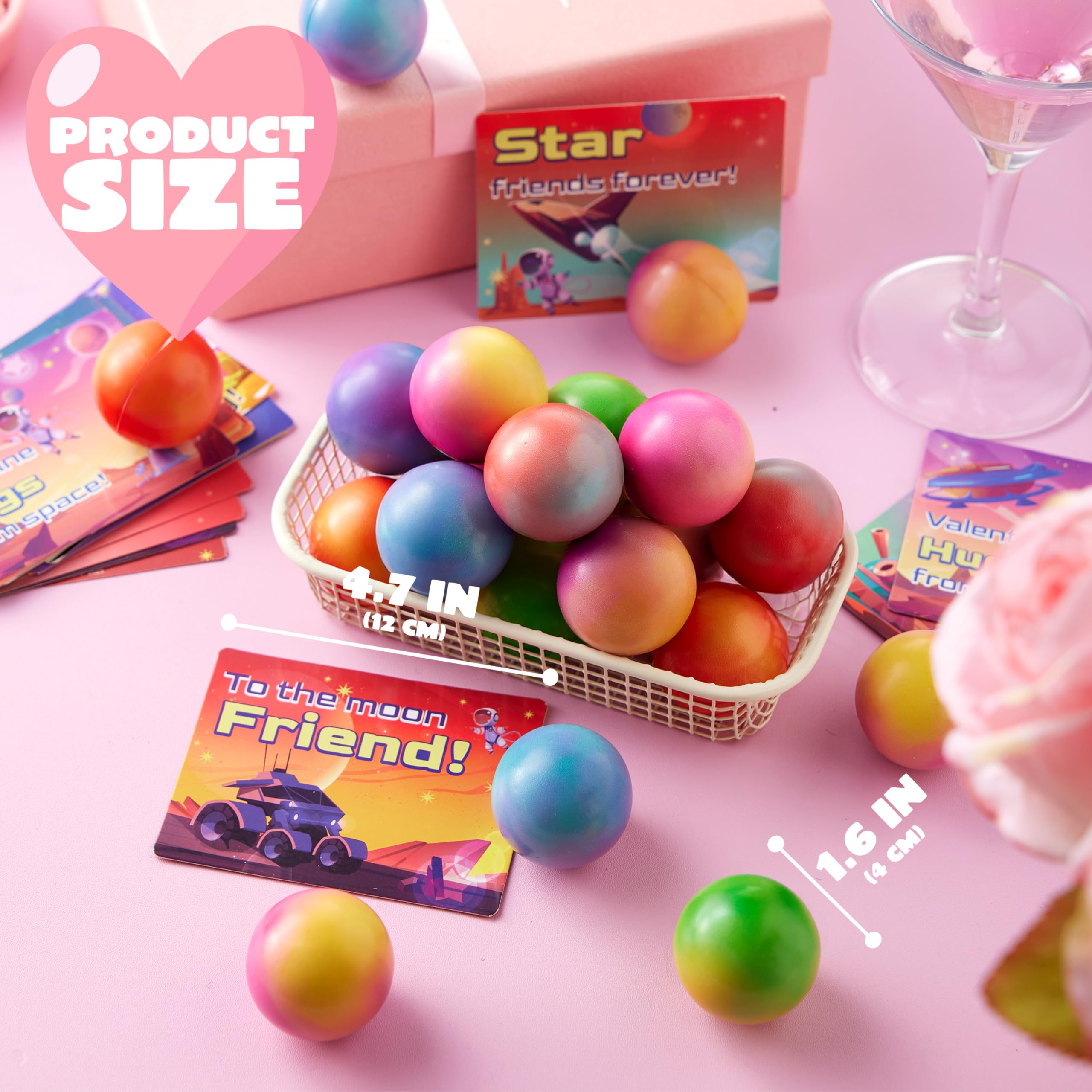JOYIN valentines day gift-ready stress balls with cards for celebrations.