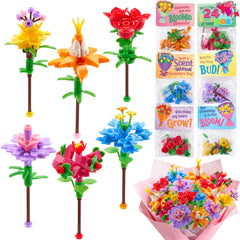 JOYIN Valentine’s flower bouquet blocks design-01 in bright colors, ideal for classroom gifts.