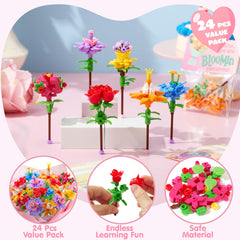 JOYIN Valentine’s flower bouquet blocks design-03 featuring sturdy pieces for lasting play.