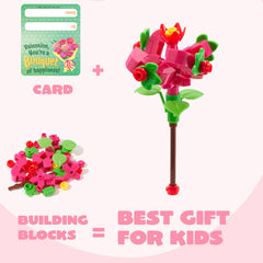 JOYIN Valentine’s flower bouquet blocks design-04 with vibrant hues for gift exchanges.