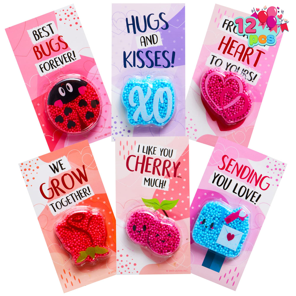 JOYIN Valentine foam clay beads in three colors for creative classroom activities.