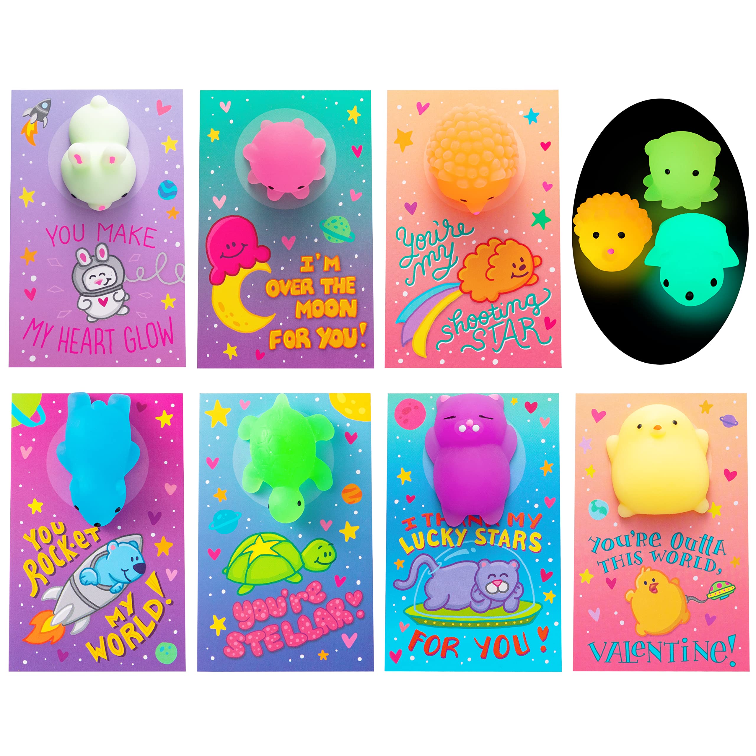 JOYIN valentines gift card set with kawaii mochi, ideal for classroom exchanges