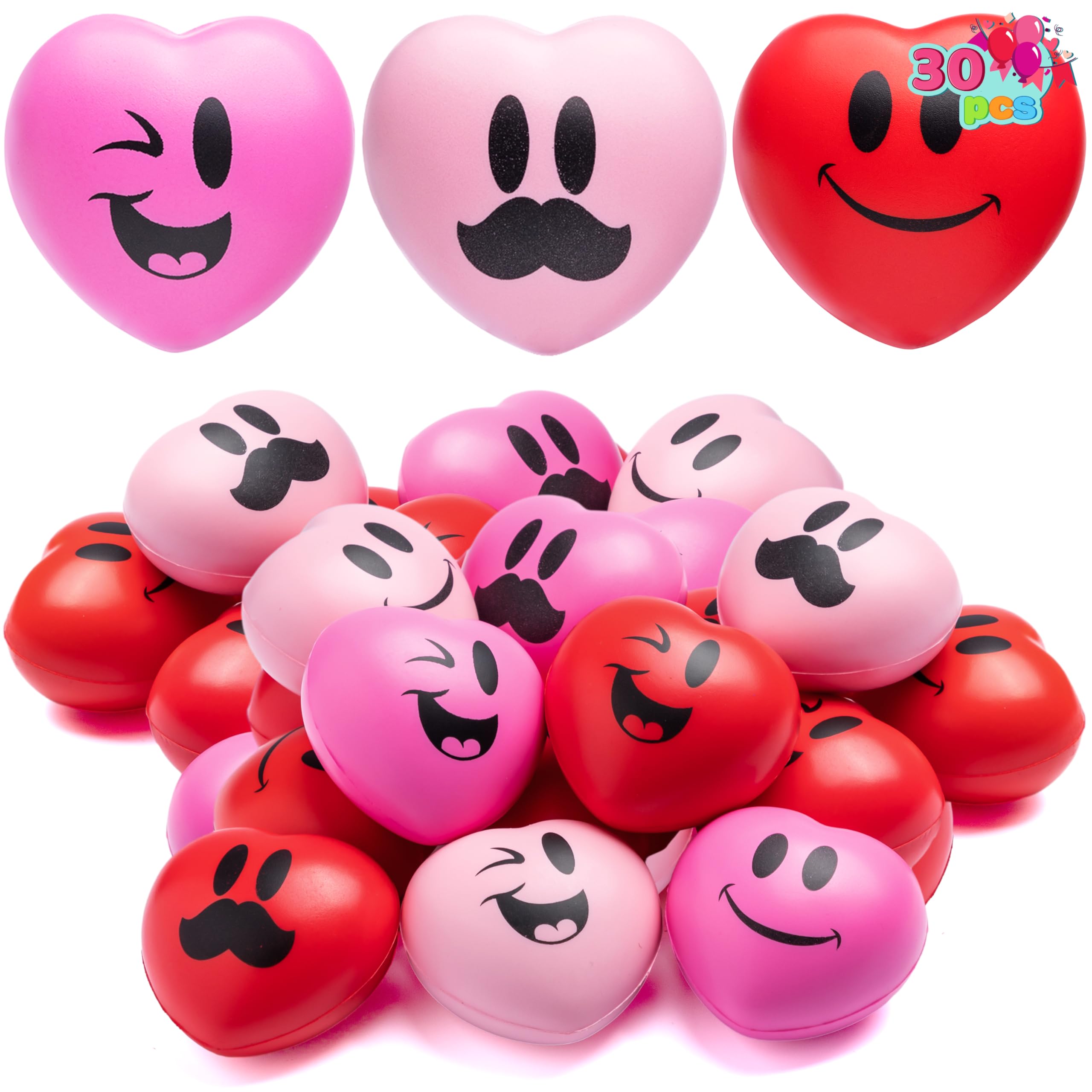 JOYIN valentines heart stress ball, 3 inch size, ideal classroom fun and stress relief.