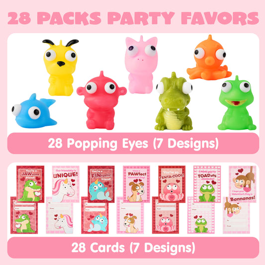 JOYIN pink valentines keychains with animal popping eyes for durable gifts.