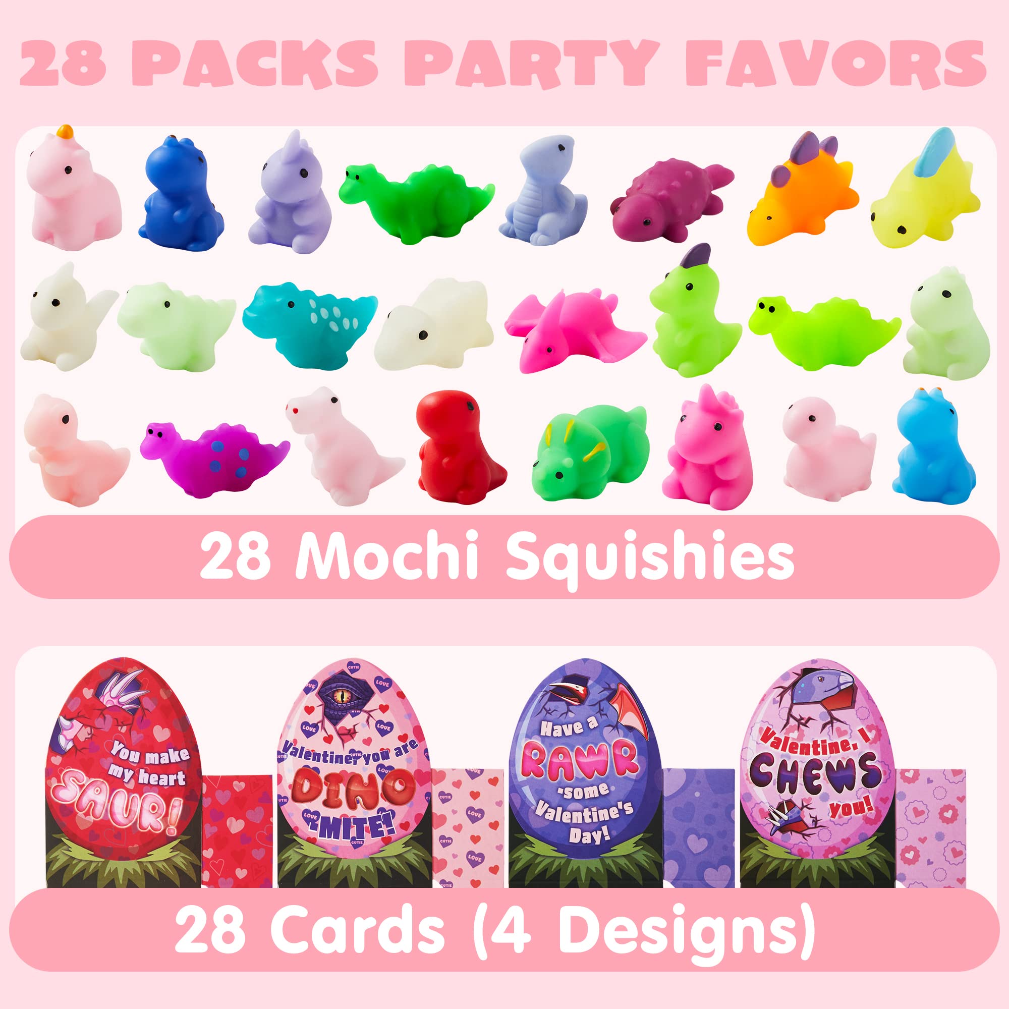 JOYIN valentines party favors feature dino mochi for memorable gift exchanges.