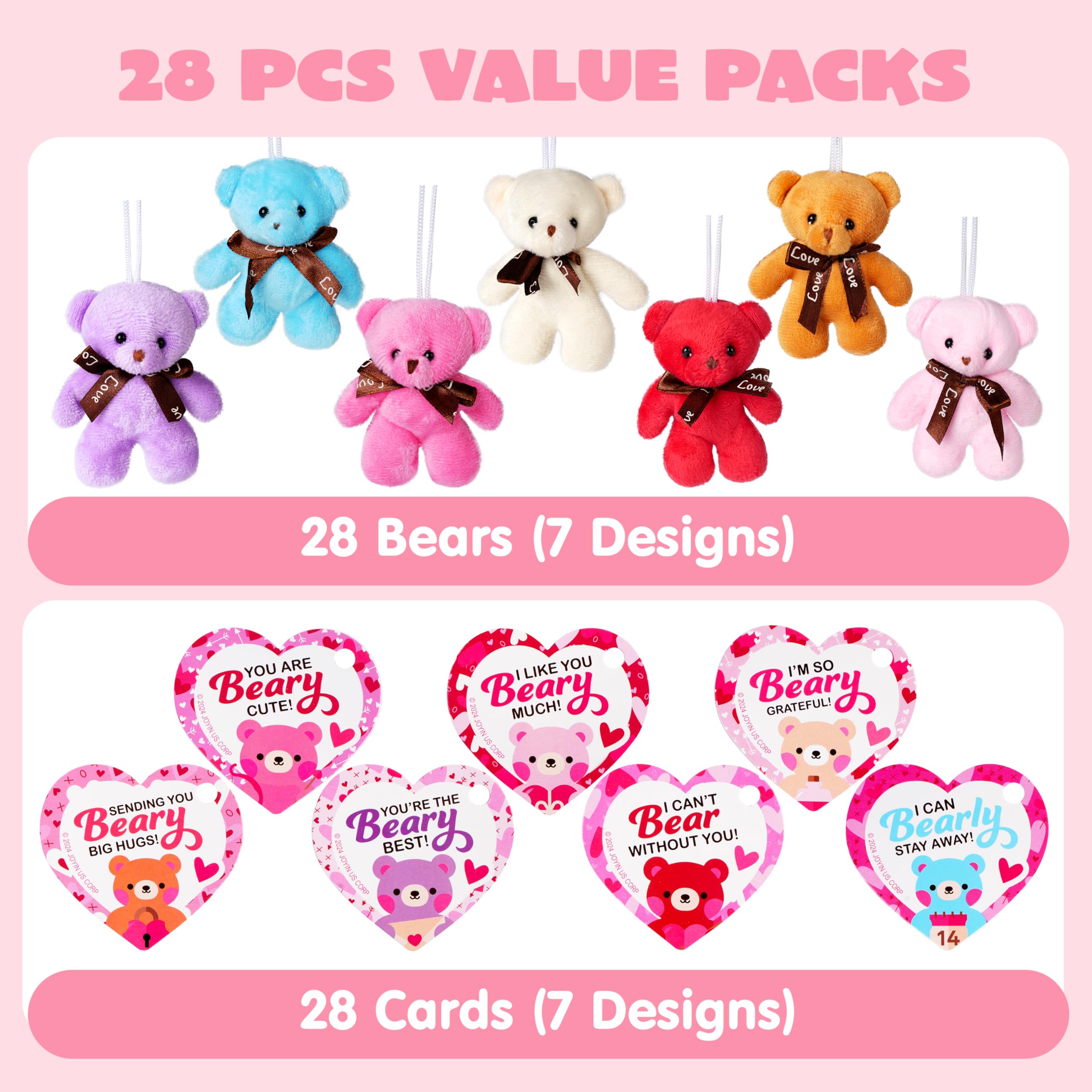JOYIN valentines plush party favors for kids' events.