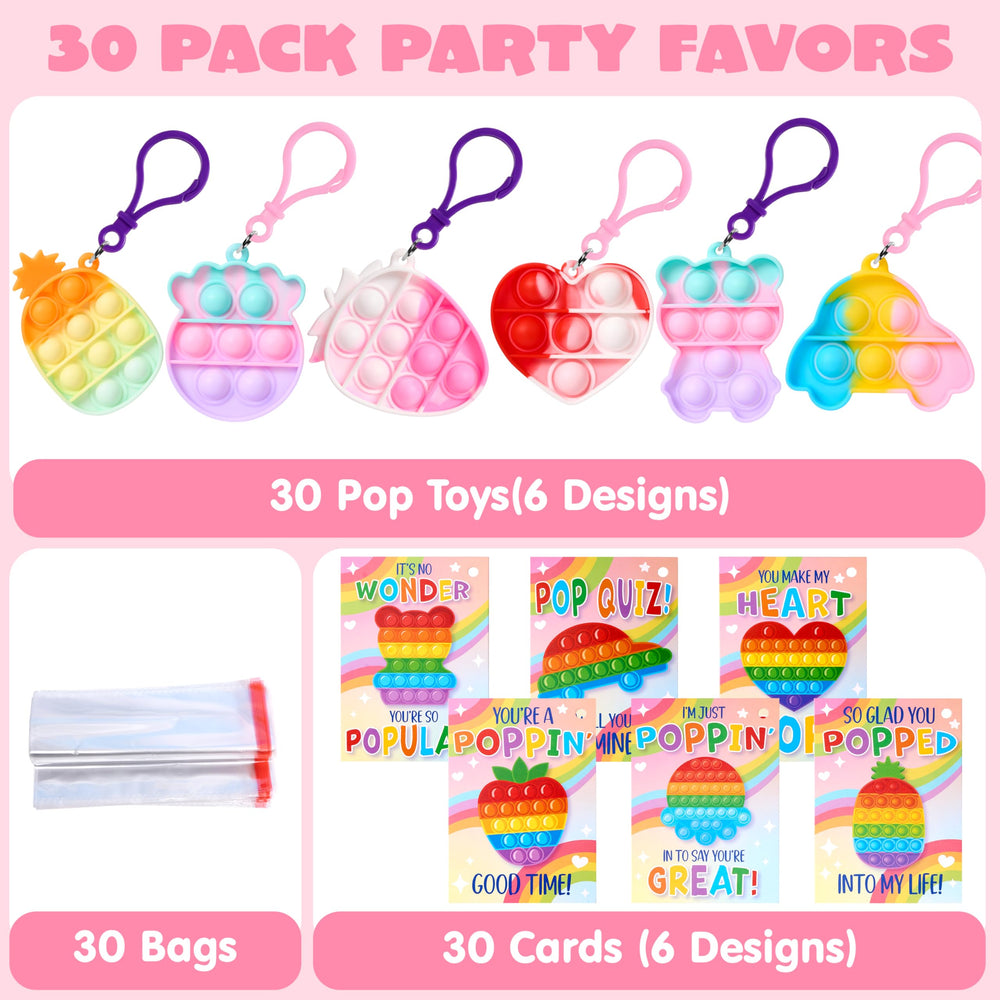 JOYIN heart design pop keychain with calming sensory play.