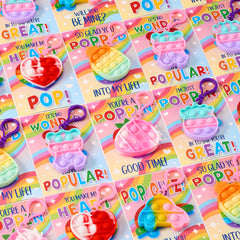 JOYIN Valentine strawberry design pop keychain for on-the-go fidget play.