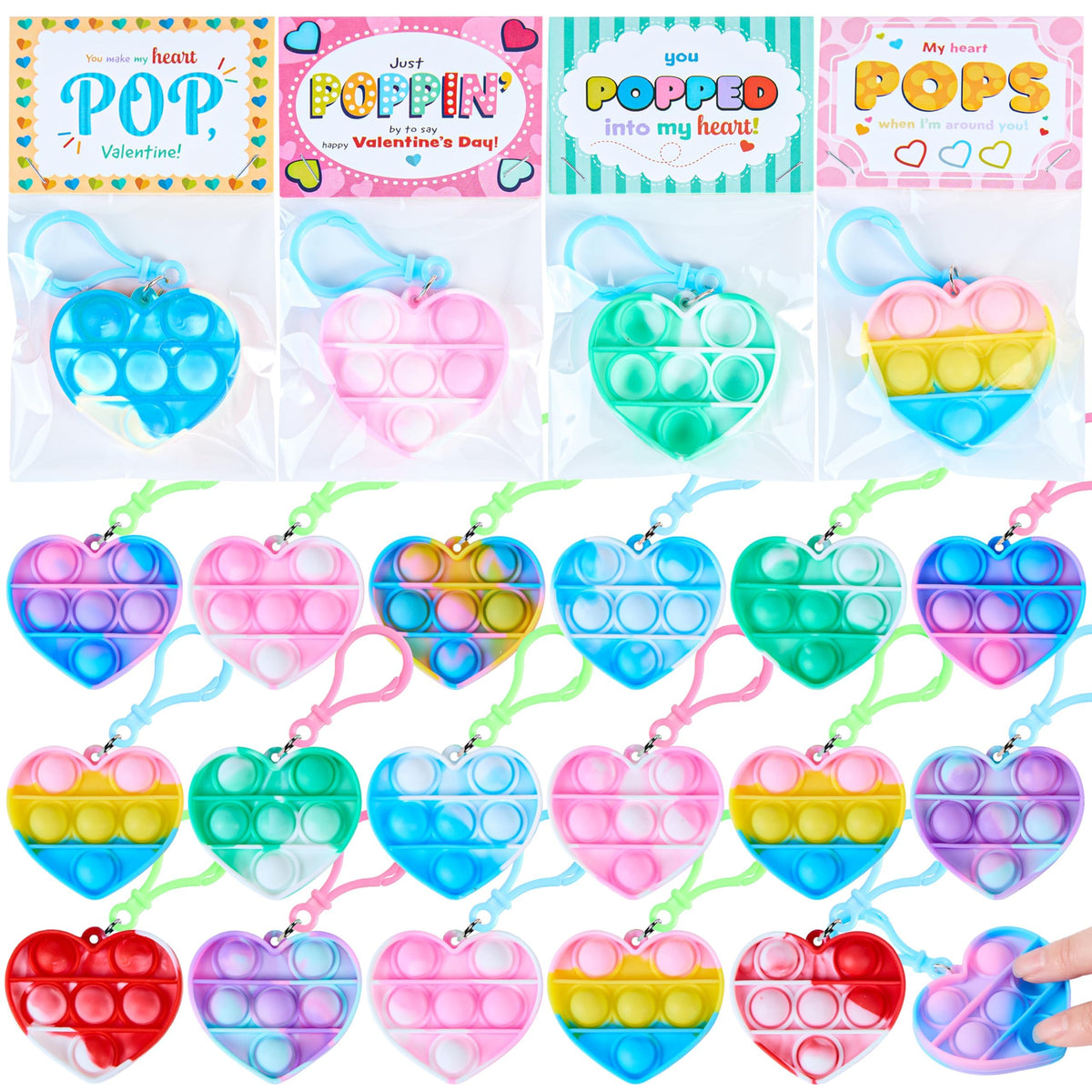 JOYIN Valentine's pop fidget butterfly keychain for stress relief and focus.