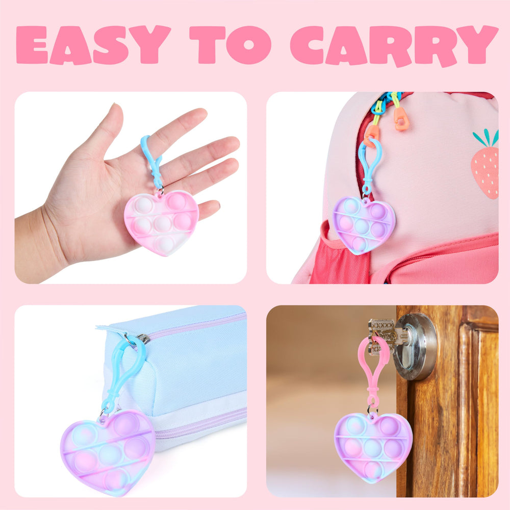 JOYIN Valentine's pop fidget strawberry keychain for quick relaxation.