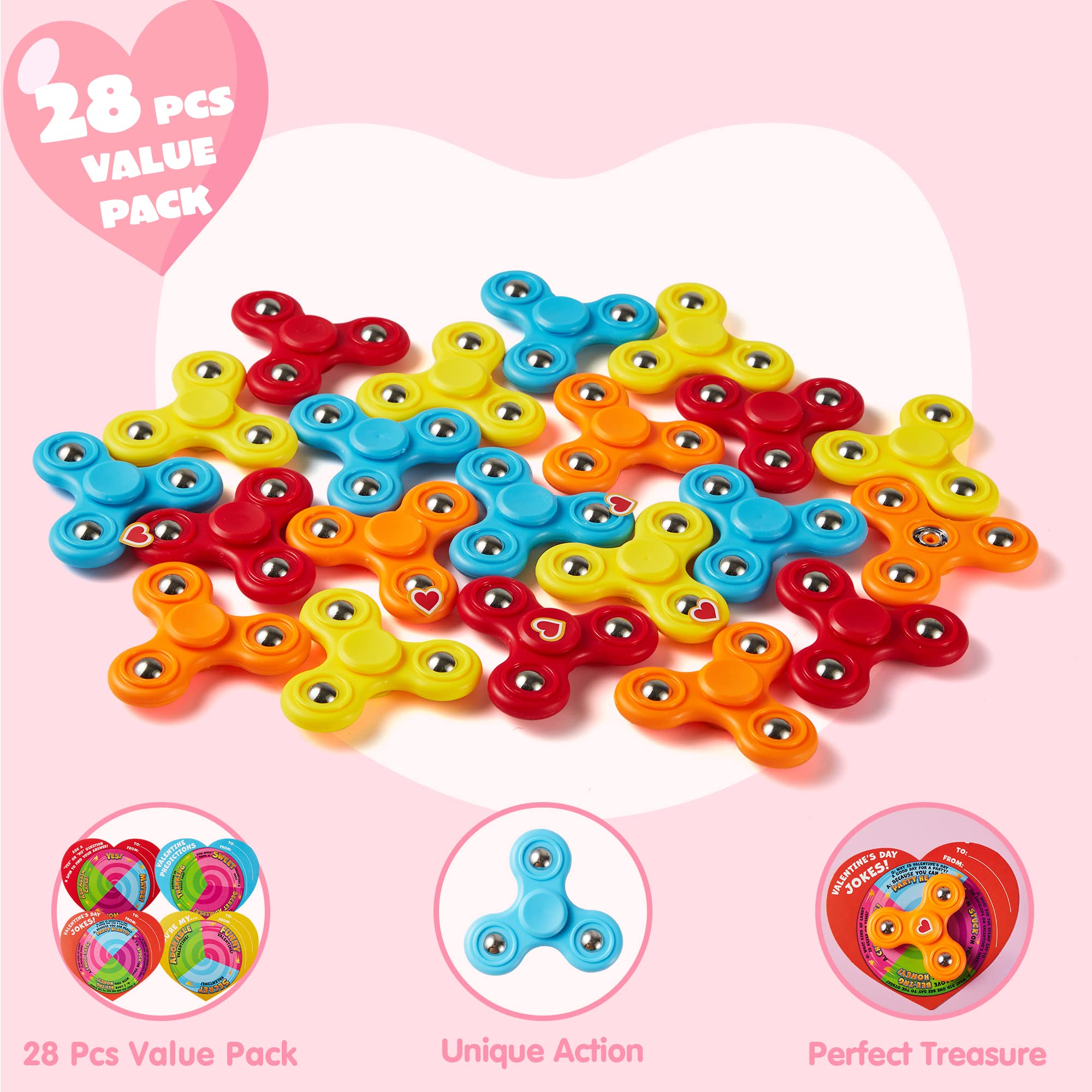 JOYIN Valentine spinner yellow close-up emphasizing bright color and one-handed use