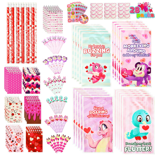 JOYIN valentines stationery notebooks with seven designs for kid-friendly notes