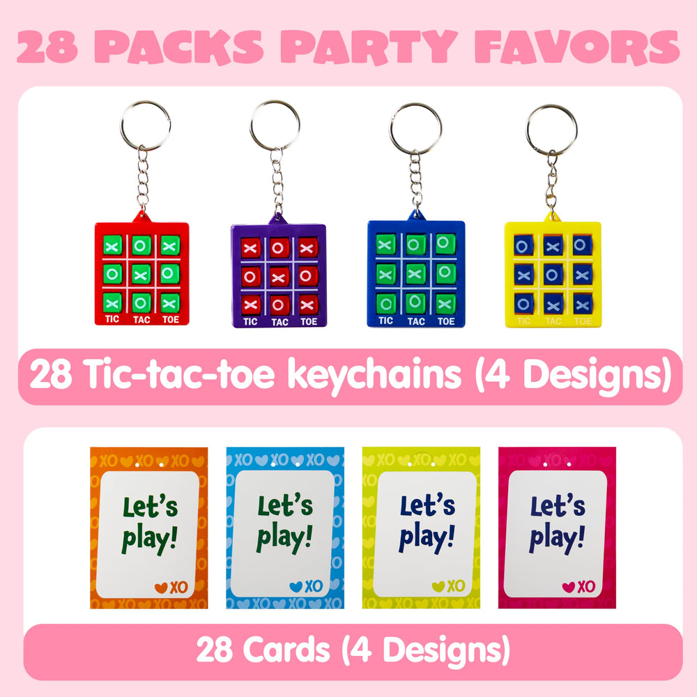 JOYIN Valentine tictac-toe card design B with bright colors for kid-friendly notes and swaps.
