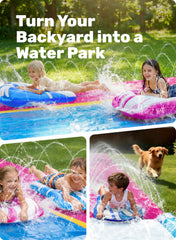JOYIN vibrant pink and blue design brightens yards
