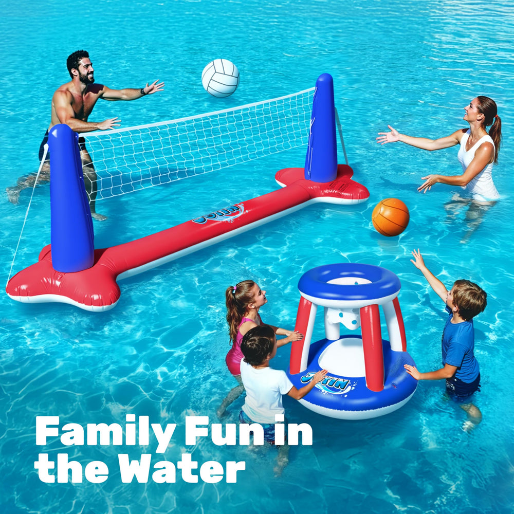 JOYIN volleyball ball included for quick play and responsive hits.