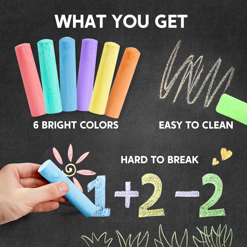 JOYIN chalks used by a child drawing on a sunny sidewalk.