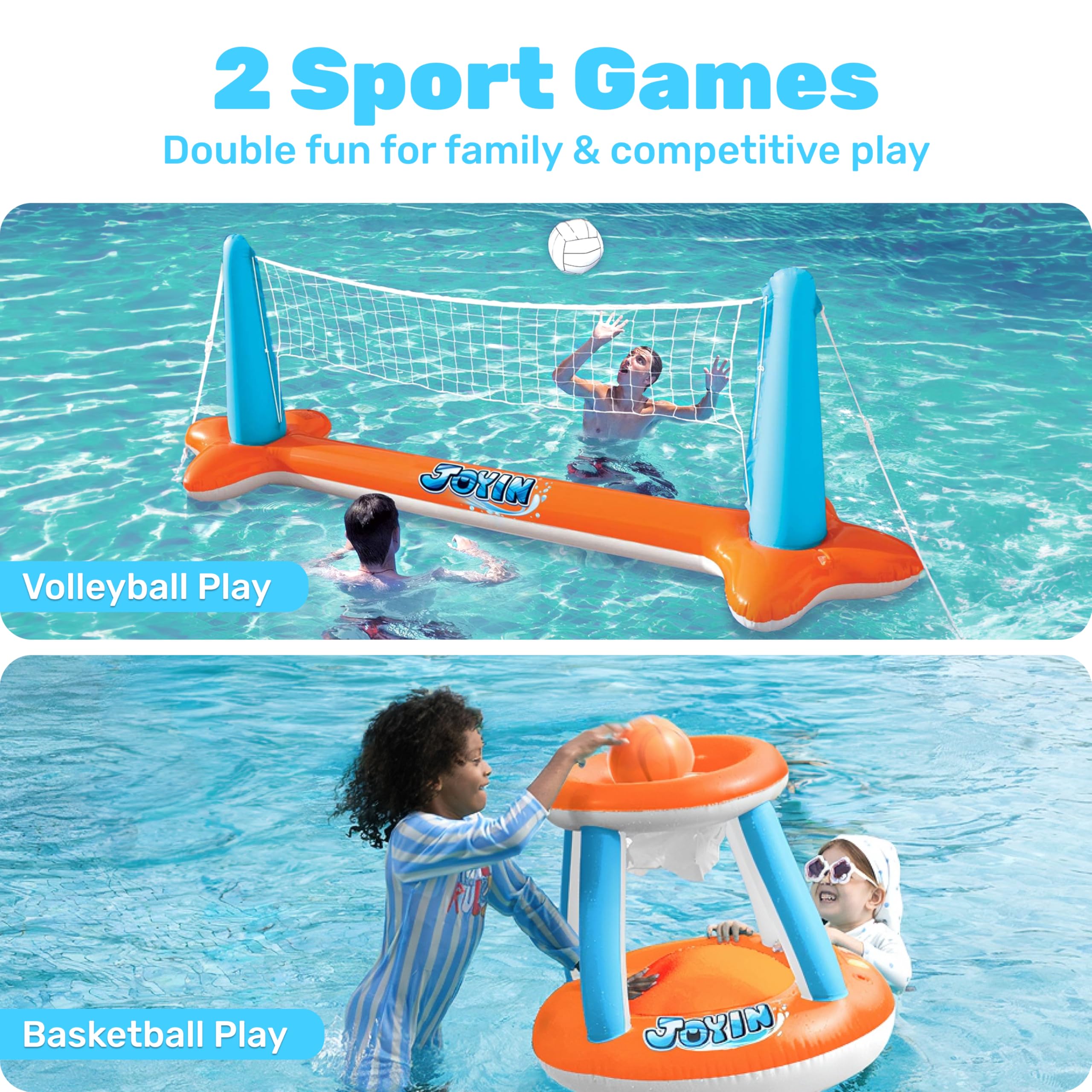 JOYIN weight bags anchor the volleyball court for stable pool play