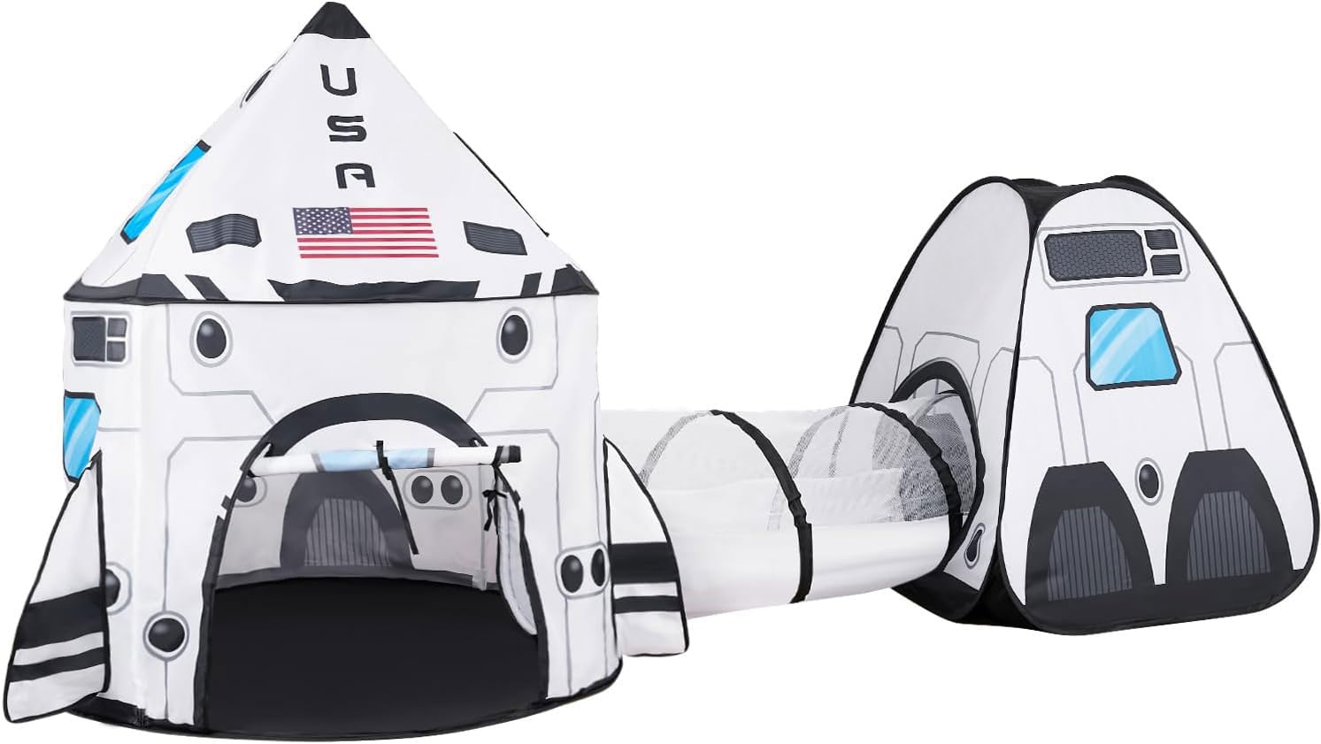 Joyin white rocket ship pop-up tent for imaginative play outdoors