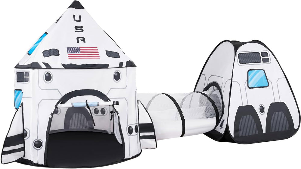 Joyin white rocket ship pop-up tent for imaginative play outdoors