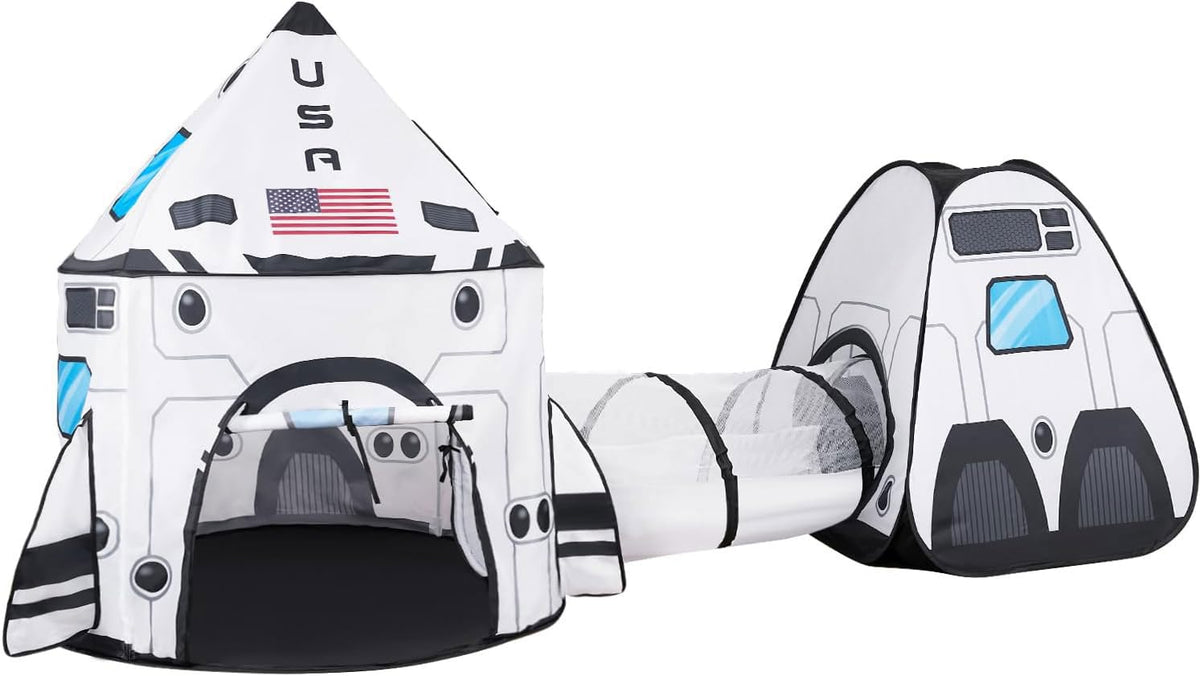 Joyin white rocket ship pop-up tent for imaginative play outdoors