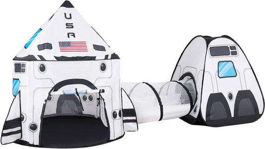 Joyin white rocket ship pop-up tent for imaginative play outdoors