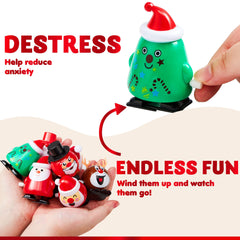 JOYIN festive wind-up toys brighten tree and mantle display.