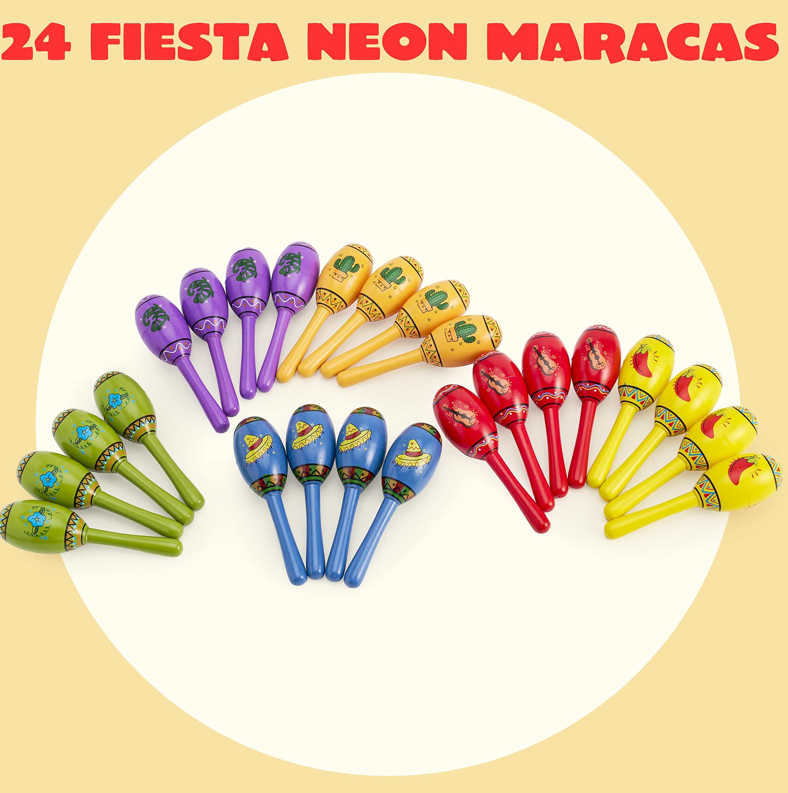 JOYIN wooden maracas six colors for dynamic group activities and lively music.